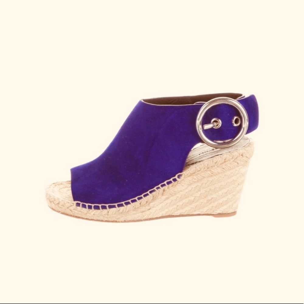 Celine wedge espadrilles in purple suede, size 35